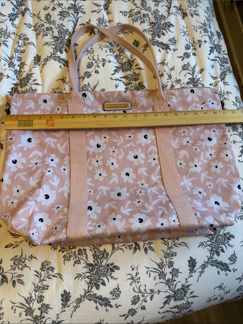 Poppy & Peonies Pink Floral Canvas Tote